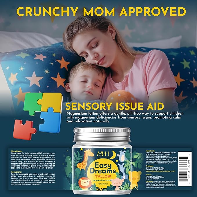 Easy Dreams Tallow Magnesium Cream – Natural Sleep Aid for Kids